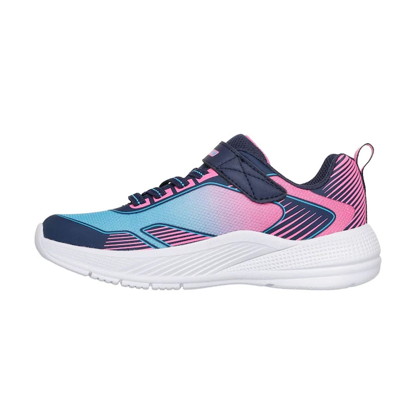 Blue-Pink - Back - Skechers Girls Microspec Logo Mesh Trainers