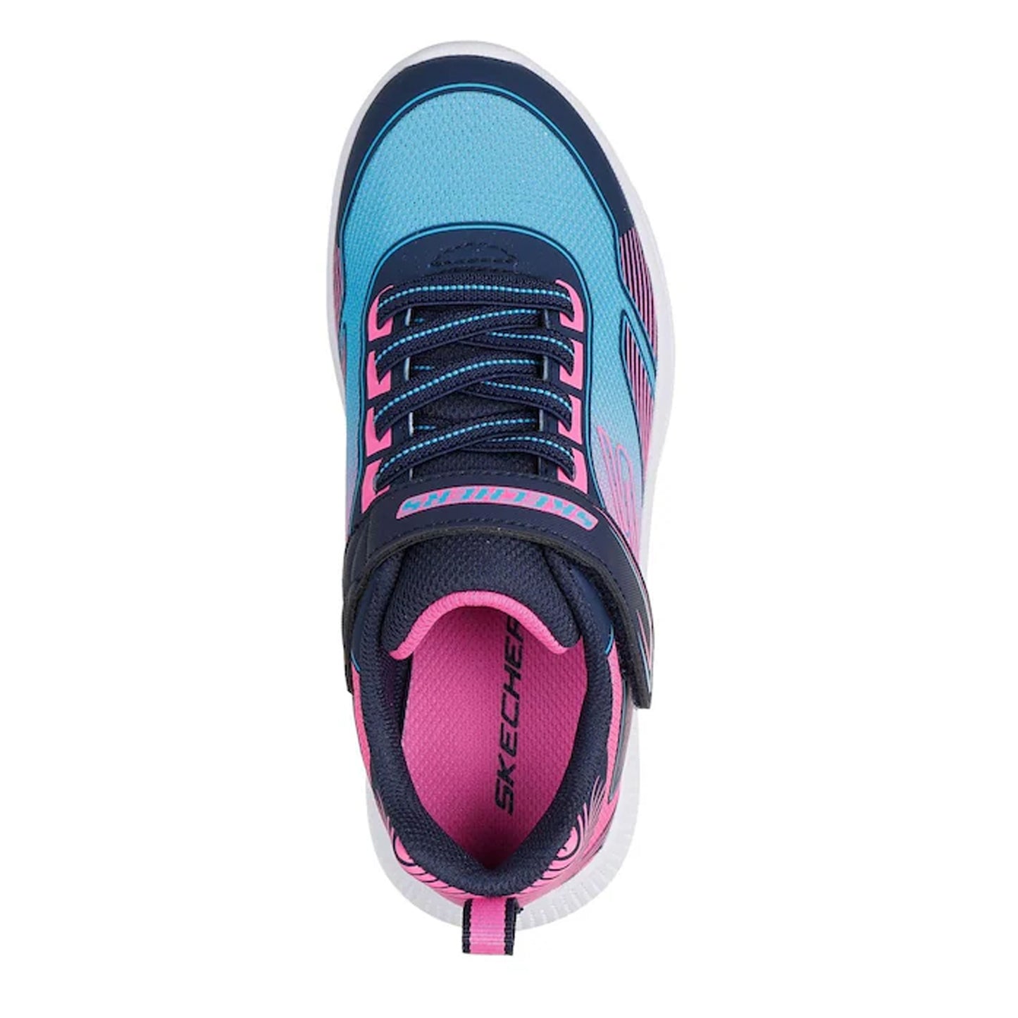 Blue-Pink - Lifestyle - Skechers Girls Microspec Logo Mesh Trainers