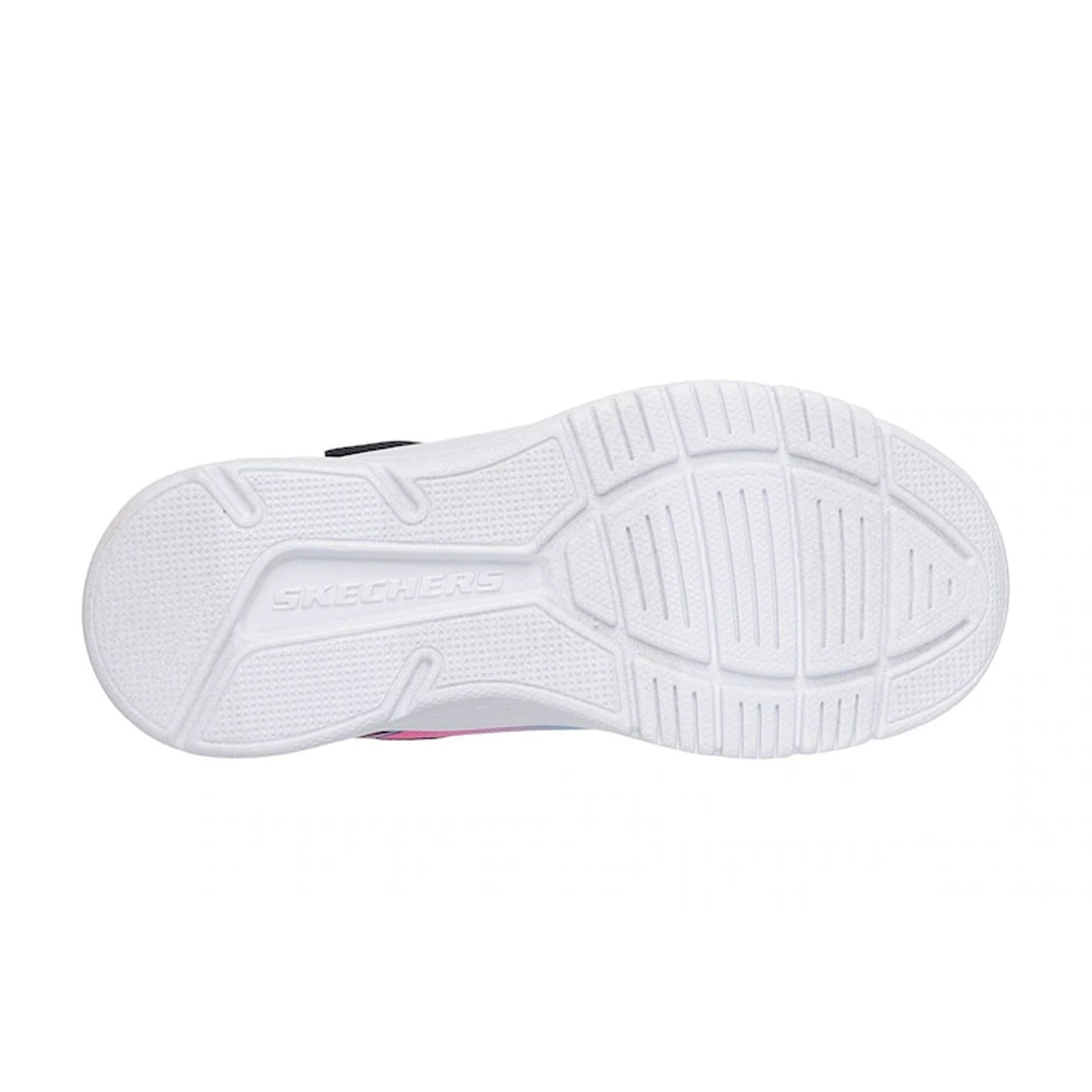 Blue-Pink - Pack Shot - Skechers Girls Microspec Logo Mesh Trainers