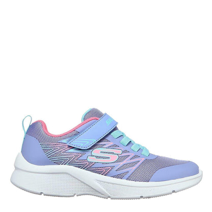 Purple-Pink - Front - Skechers Girls Microspec Logo Mesh Trainers