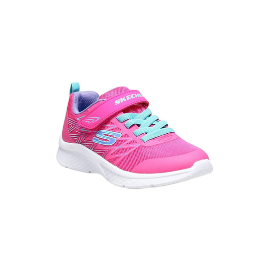 Hot Pink - Front - Skechers Girls Microspec Logo Mesh Trainers