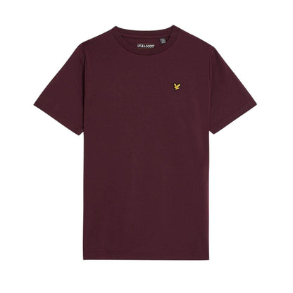 Burgundy - Front - Lyle & Scott Childrens-Kids Embroidered Logo Regular T-Shirt