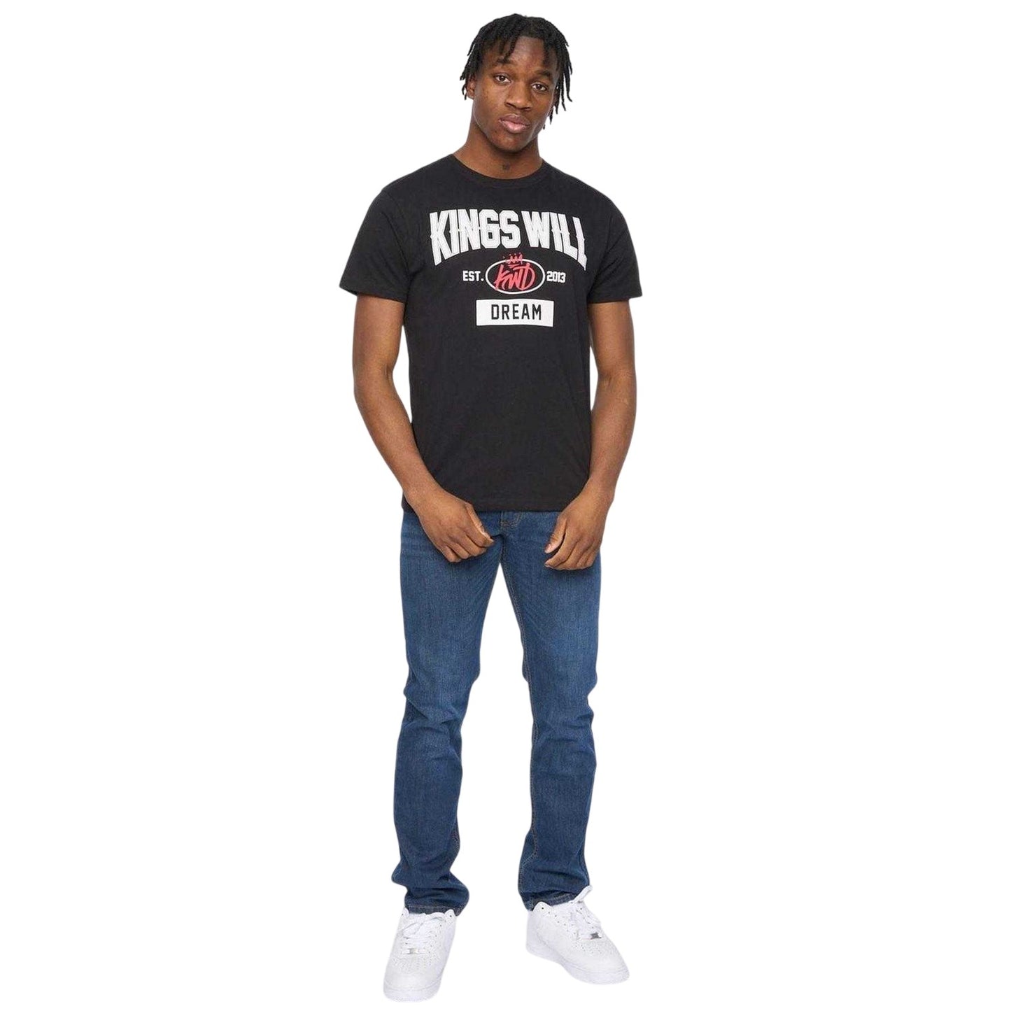 Black - Side - Kings Will Dream Mens Text Cotton Regular T-Shirt