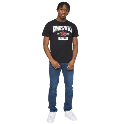 Black - Side - Kings Will Dream Mens Text Cotton Regular T-Shirt