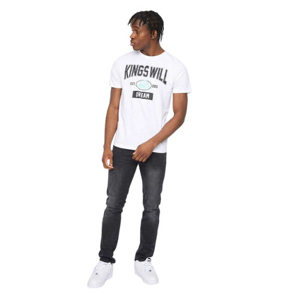 White - Side - Kings Will Dream Mens Text Cotton Regular T-Shirt
