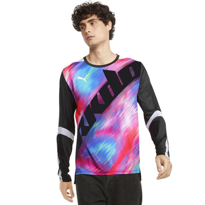 Black - Side - Puma Mens RKDO Abstract Regular Long-Sleeved T-Shirt