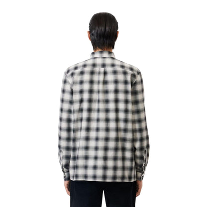 Black-White - Back - Lacoste Mens Flannel Regular Shirt