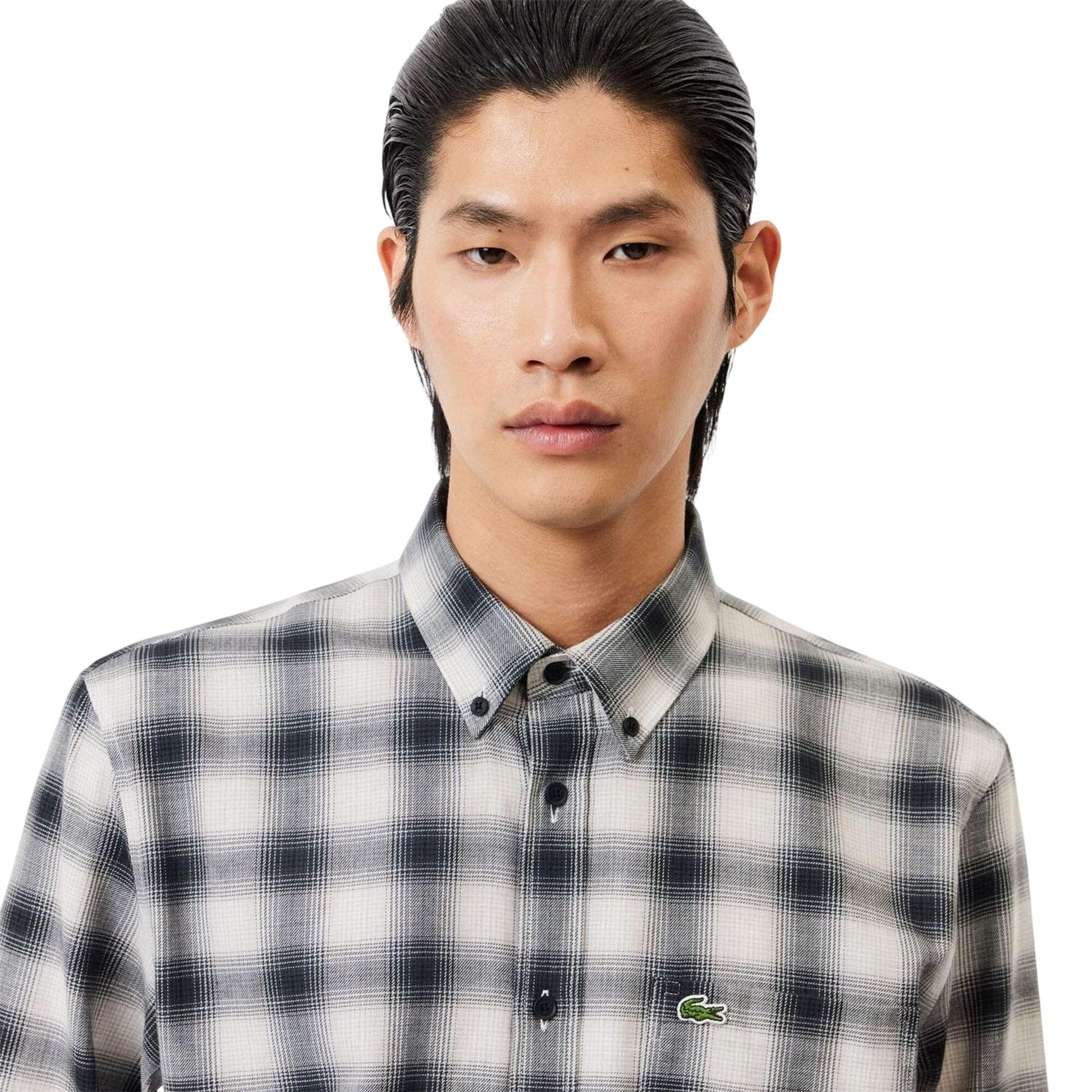 Black-White - Lifestyle - Lacoste Mens Flannel Regular Shirt