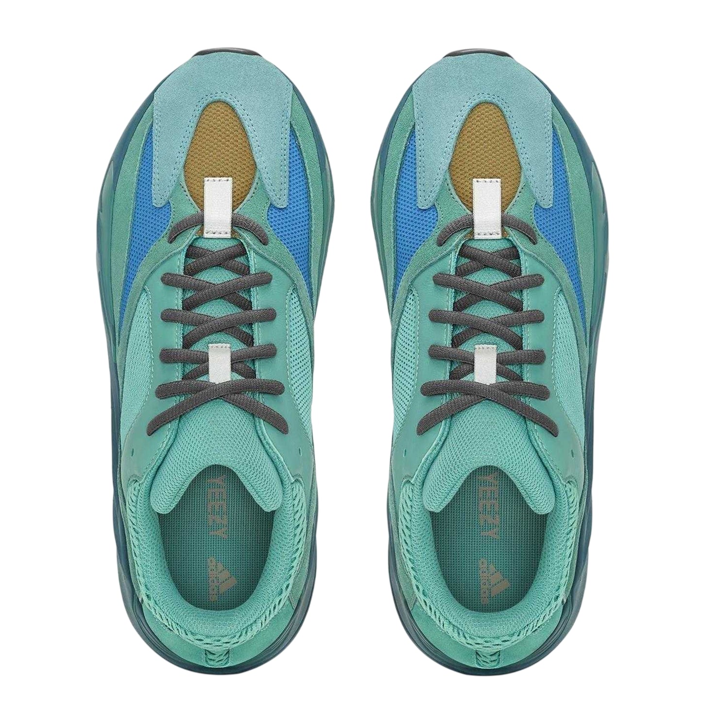 Azure - Side - Yeezy Mens Boost 700 Fade Leather Trainers