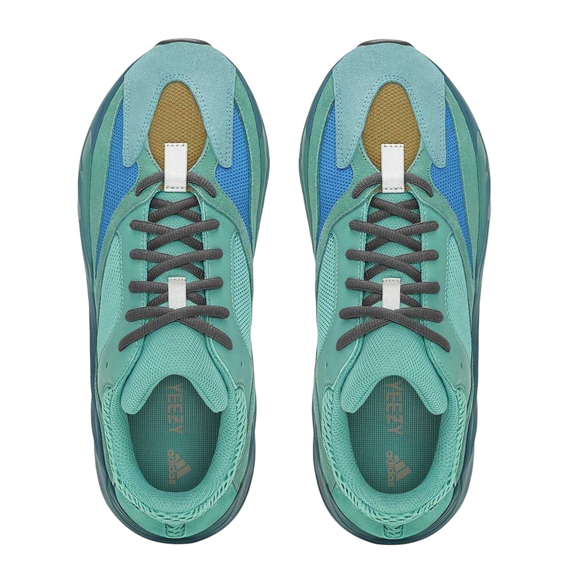 Azure - Side - Yeezy Mens Boost 700 Fade Leather Trainers