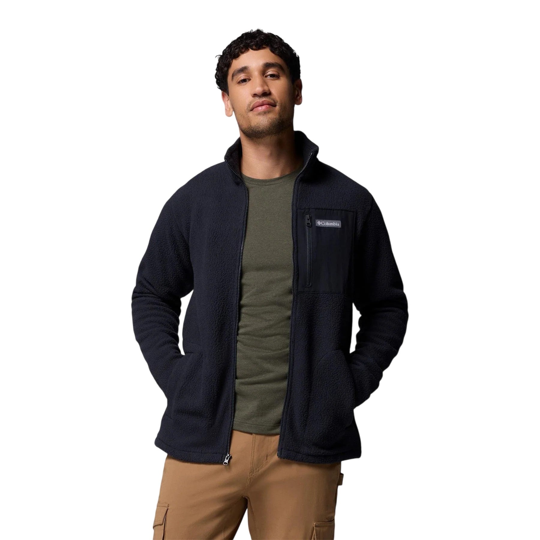 Black - Lifestyle - Columbia Mens Jasper Ridge Fleece Jacket