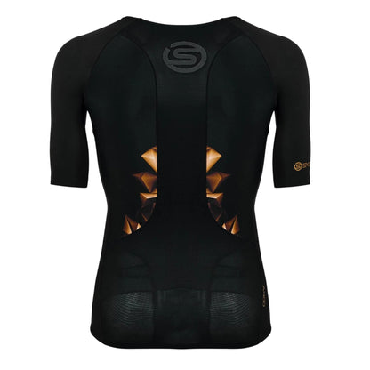 Black - Back - Skins Mens A400 Geometric Pattern Compression T-Shirt