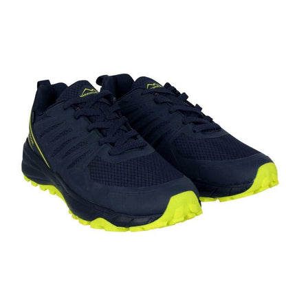 Navy-Fluorescent Lime - Front - Karrimor Mens Caracal Waterproof Trainers