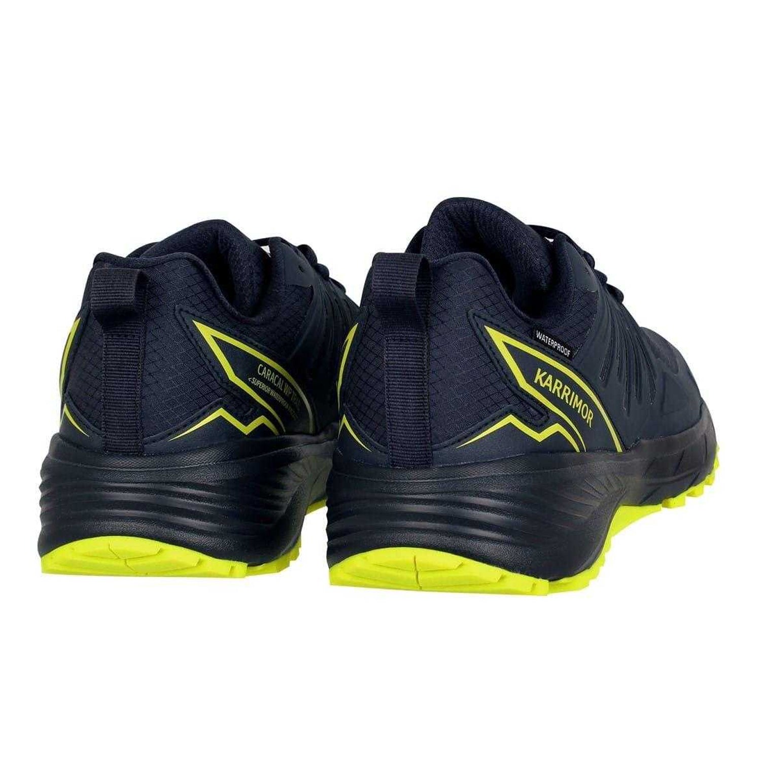 Navy-Fluorescent Lime - Back - Karrimor Mens Caracal Waterproof Trainers