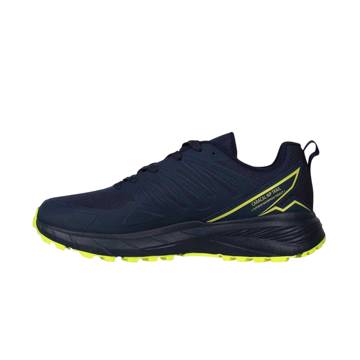 Navy-Fluorescent Lime - Side - Karrimor Mens Caracal Waterproof Trainers