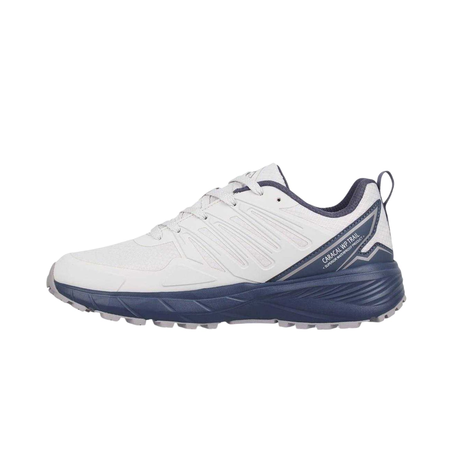 Off White-Navy - Side - Karrimor Mens Caracal Waterproof Trainers