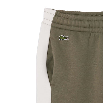 Green - Side - Lacoste Womens-Ladies Fleece Colour Block Sweatpants