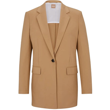 Medium Beige - Front - Boss Womens-Ladies Jernara1 Blazer