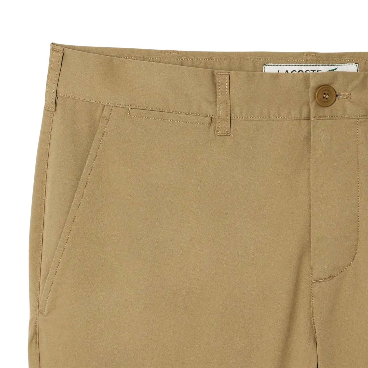 Beige - Back - Lacoste Mens Stretch Slim Chinos