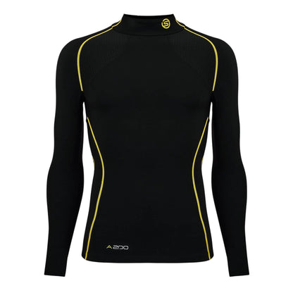 Black - Front - Skins Mens A200 Contrast Line Fitted Long-Sleeved Compression Shirt