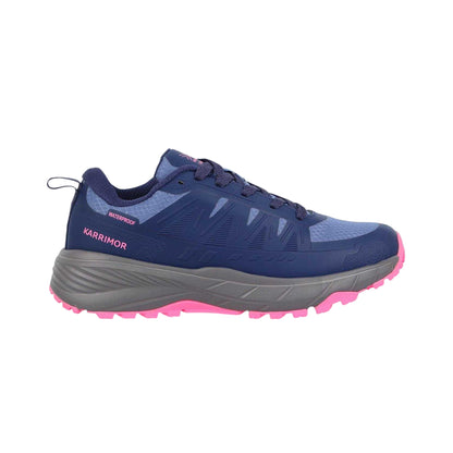 Navy-Pink - Front - Karrimor Womens-Ladies Caracal Logo Waterproof Trainers