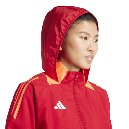 Team Power Red - Back - Adidas Womens-Ladies Tiro 24 Anorak