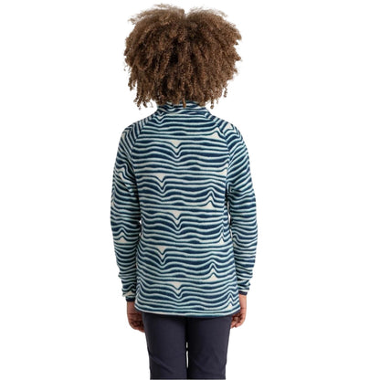 Poseidon Blue - Back - Craghoppers Childrens-Kids Kai Wave Zip Neck Regular Sweatshirt