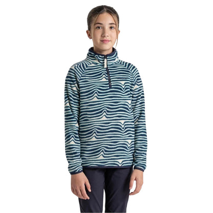 Poseidon Blue - Pack Shot - Craghoppers Childrens-Kids Kai Wave Zip Neck Regular Sweatshirt