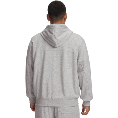 Grey-Black - Back - Under Armour Mens Rival Full Zip Hoodie