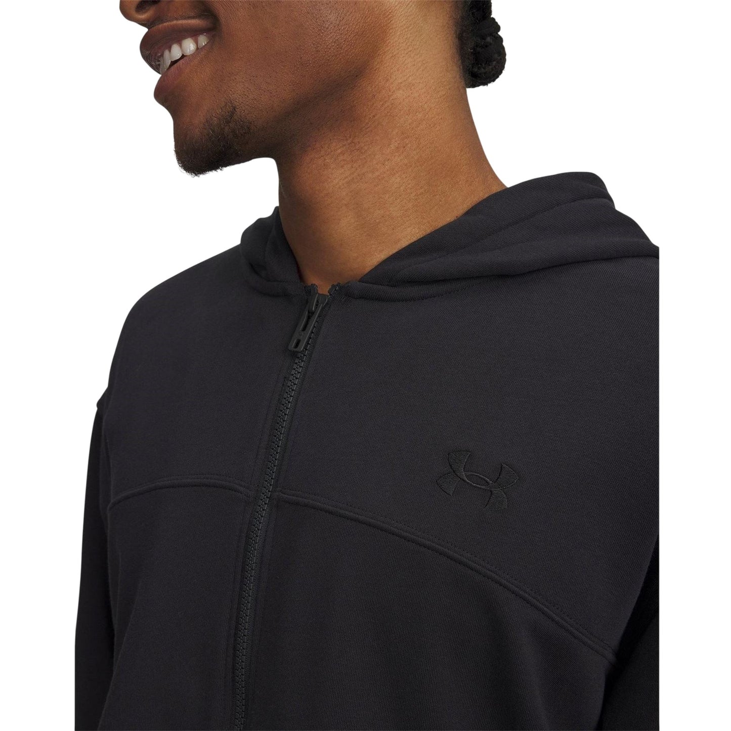 Black - Side - Under Armour Mens Rival Full Zip Hoodie