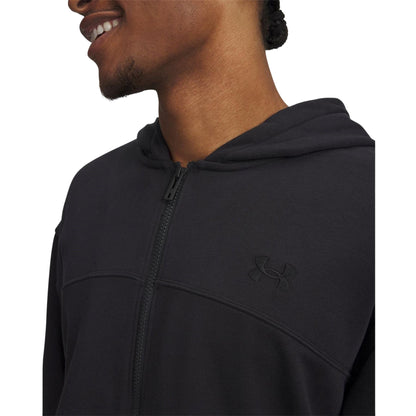 Black - Side - Under Armour Mens Rival Full Zip Hoodie
