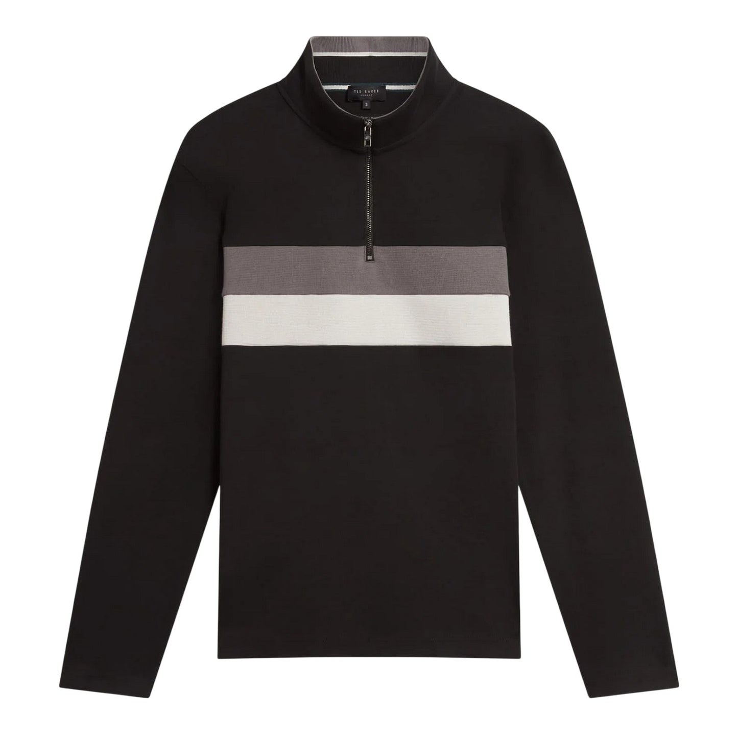 Black - Front - Ted Baker Mens Quarter Zip Fleece Top