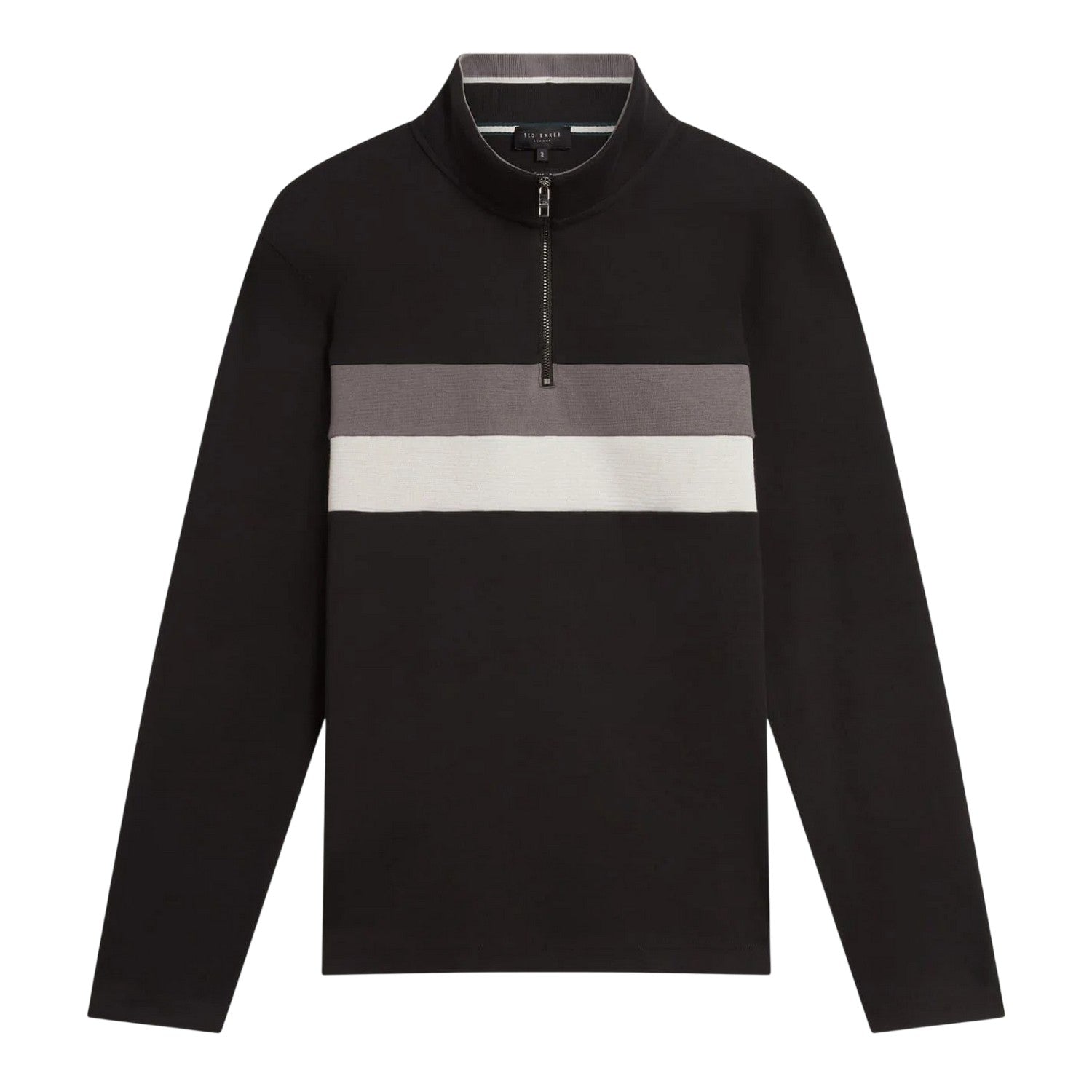 Black - Front - Ted Baker Mens Quarter Zip Fleece Top