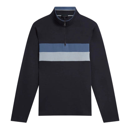 Navy - Front - Ted Baker Mens Quarter Zip Fleece Top