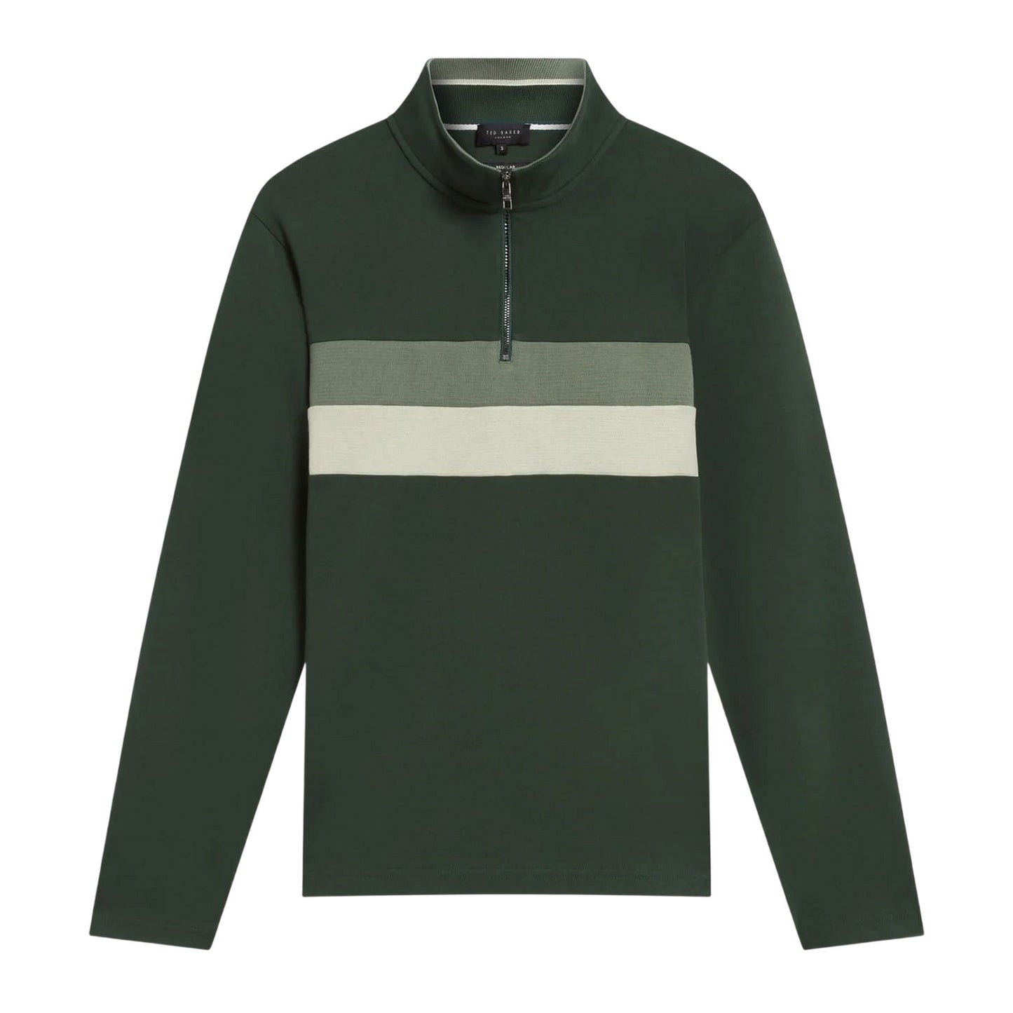 Green - Front - Ted Baker Mens Quarter Zip Fleece Top