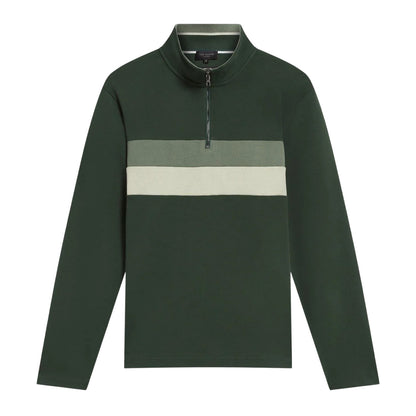 Green - Front - Ted Baker Mens Quarter Zip Fleece Top