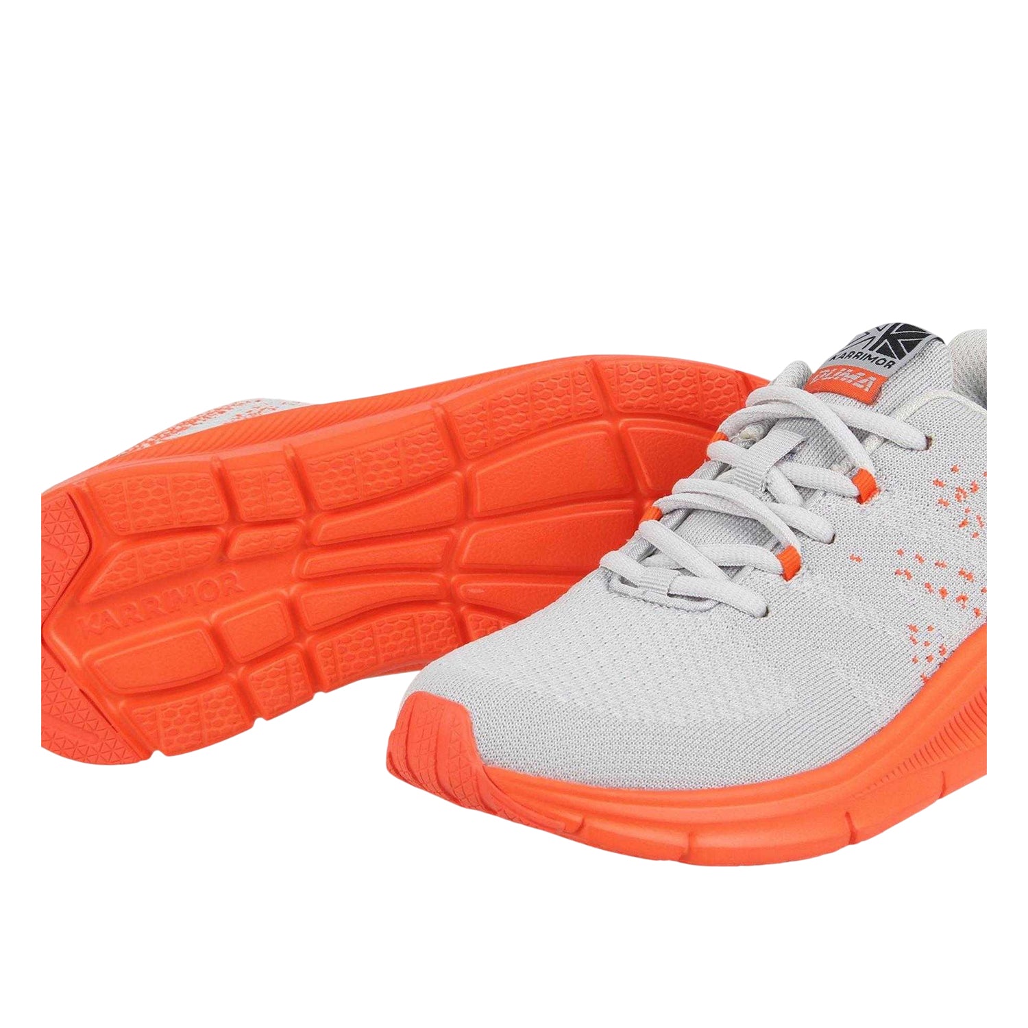Grey-Orange - Side - Karrimor Boys Duma 6 Speckle Cushioned Trainers