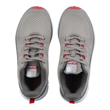 Grey-Red - Side - Karrimor Boys Duma 6 Speckle Cushioned Trainers