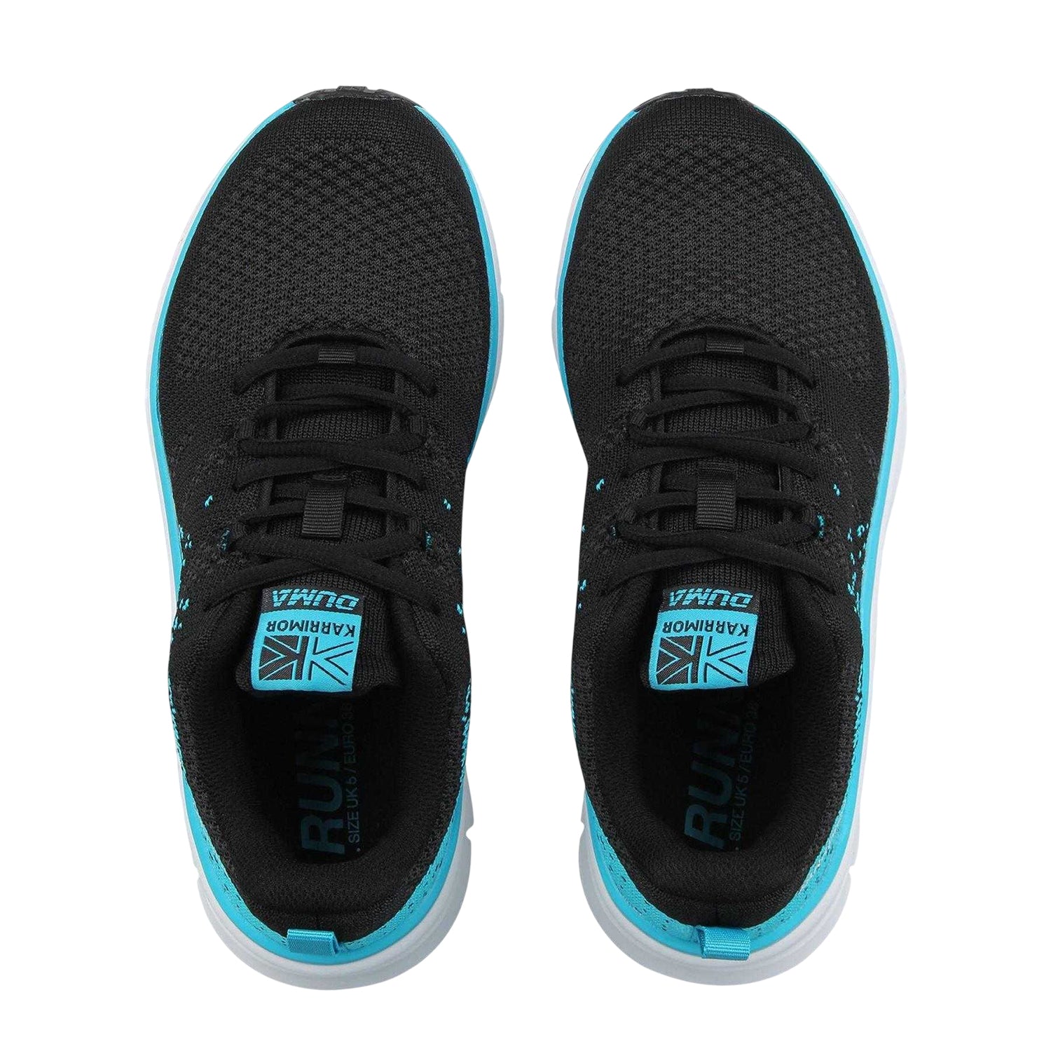 Black-Cyan - Side - Karrimor Boys Duma 6 Speckle Cushioned Trainers