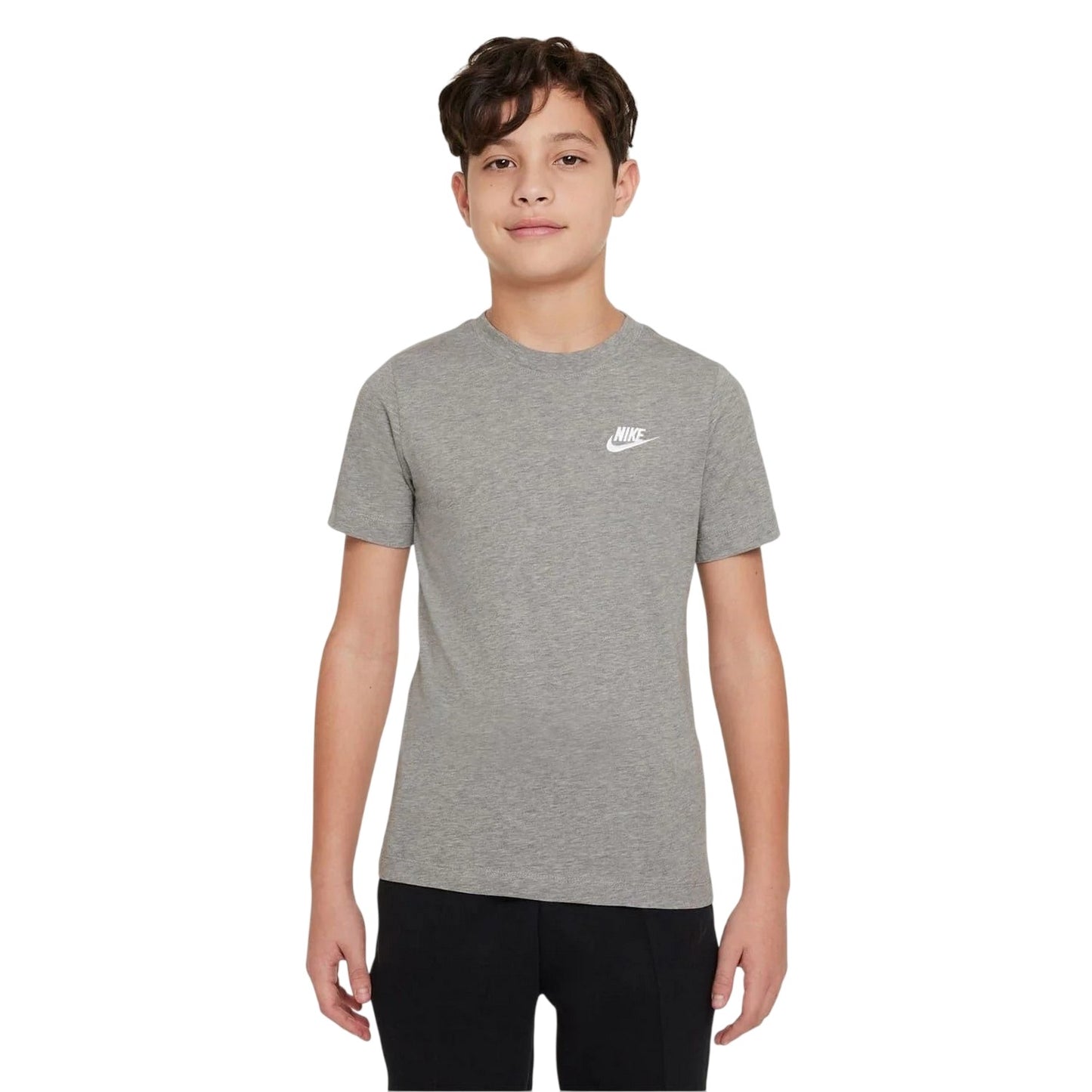 Grey - Side - Nike Childrens-Kids Futura Classic Logo Regular T-Shirt