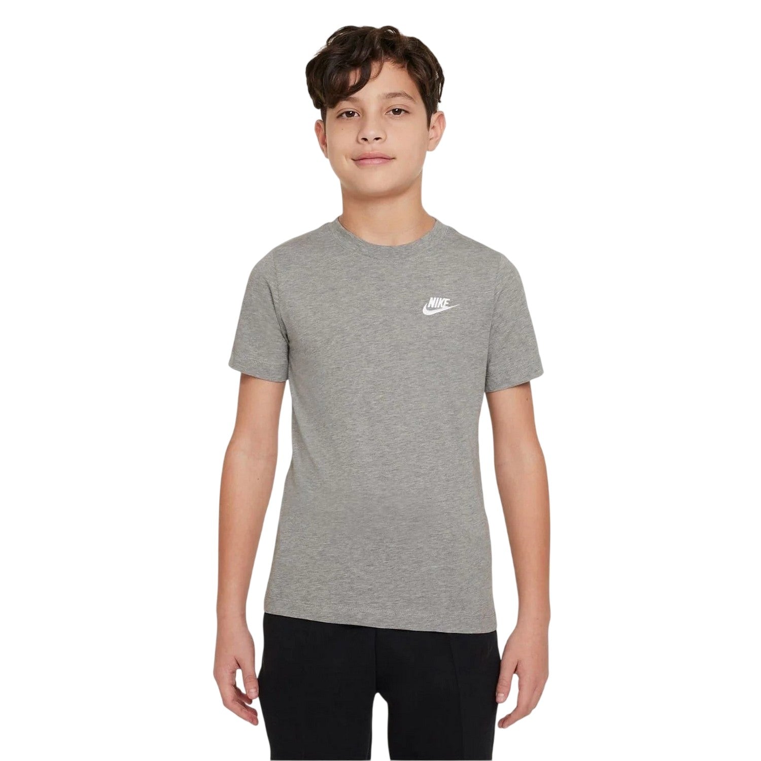 Grey - Side - Nike Childrens-Kids Futura Classic Logo Regular T-Shirt
