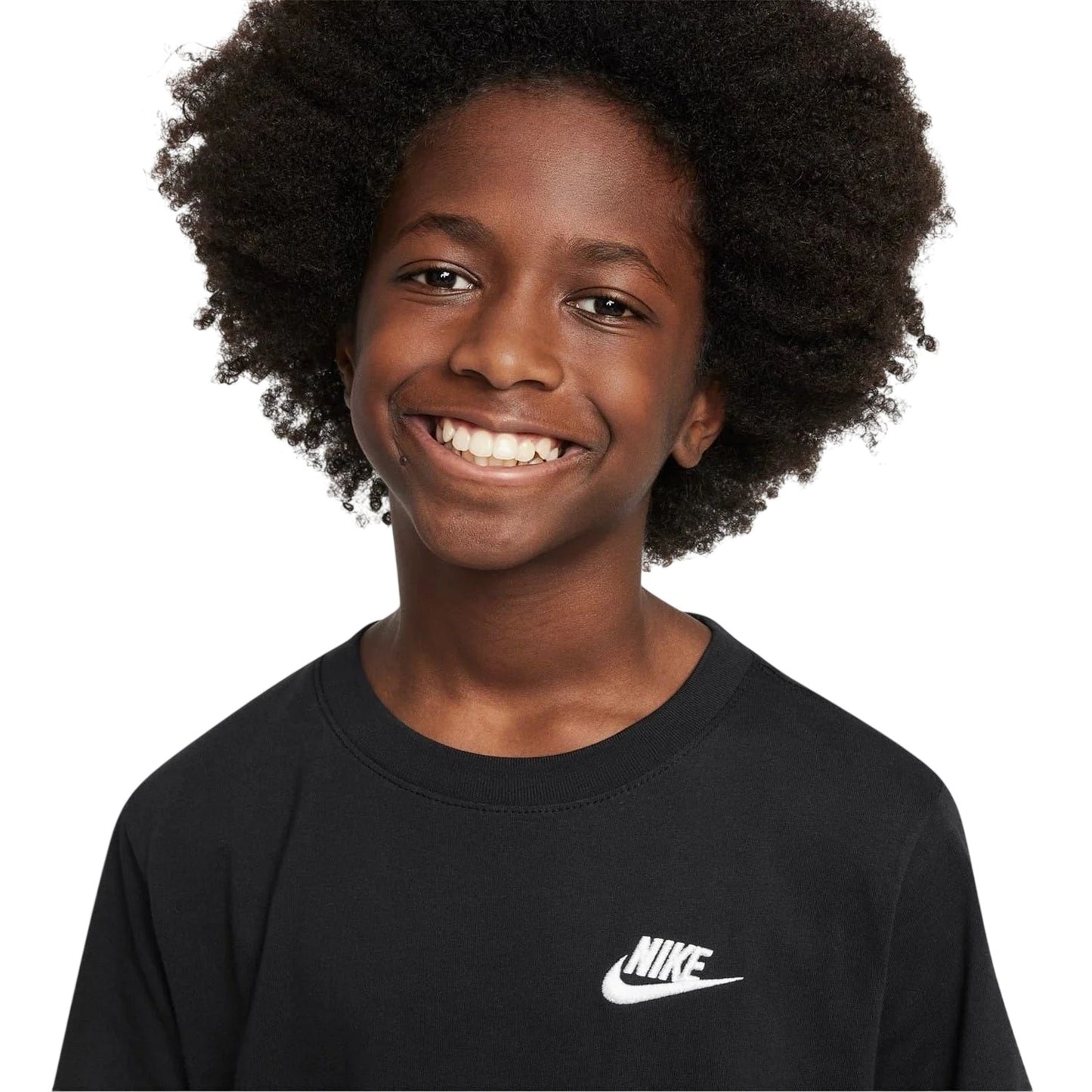 Black - Side - Nike Childrens-Kids Futura Classic Logo Regular T-Shirt