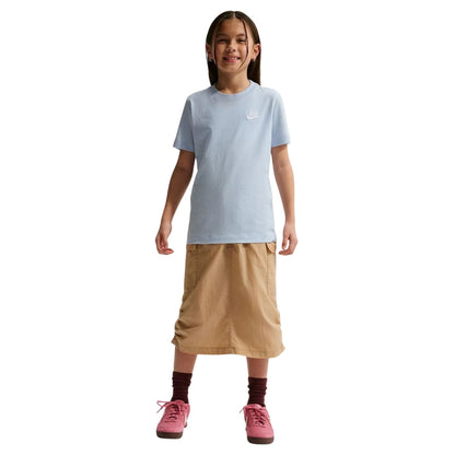 Hydrangea Blue - Front - Nike Childrens-Kids Futura Classic Logo Regular T-Shirt