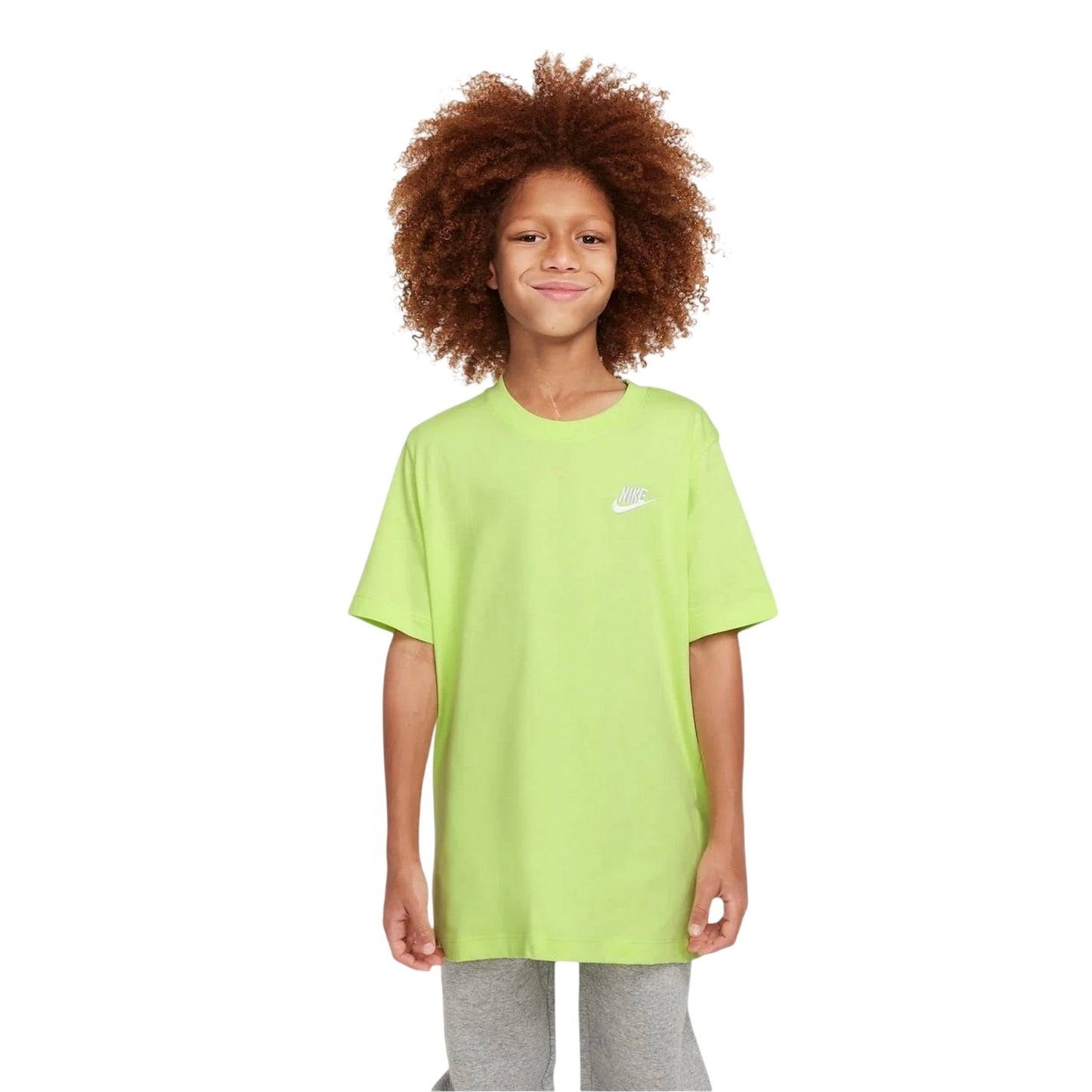 Light Lemon Twist - Front - Nike Childrens-Kids Futura Classic Logo Regular T-Shirt