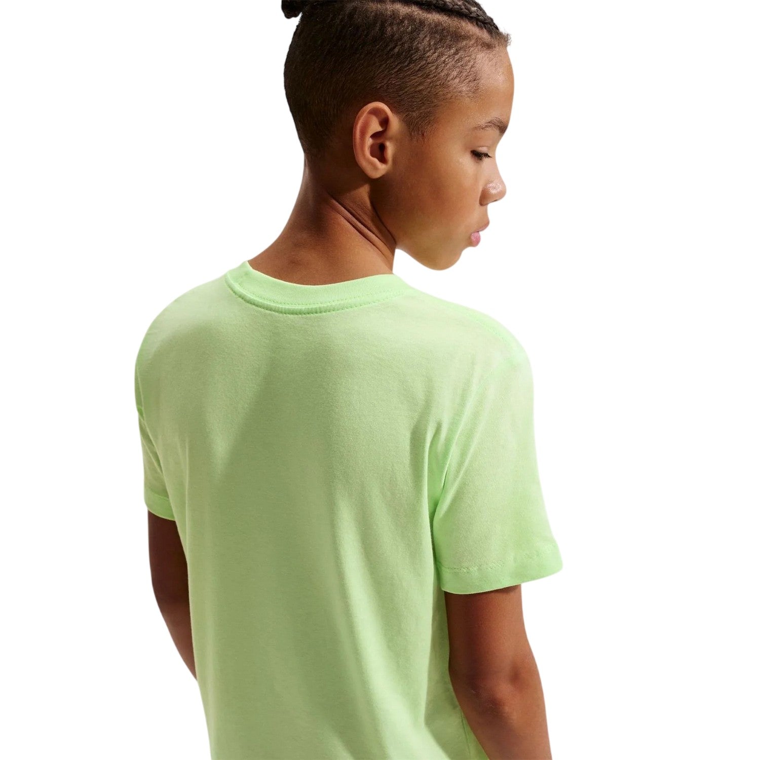 Lime - Back - Nike Childrens-Kids Futura Classic Logo Regular T-Shirt