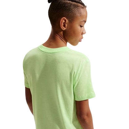 Lime - Back - Nike Childrens-Kids Futura Classic Logo Regular T-Shirt