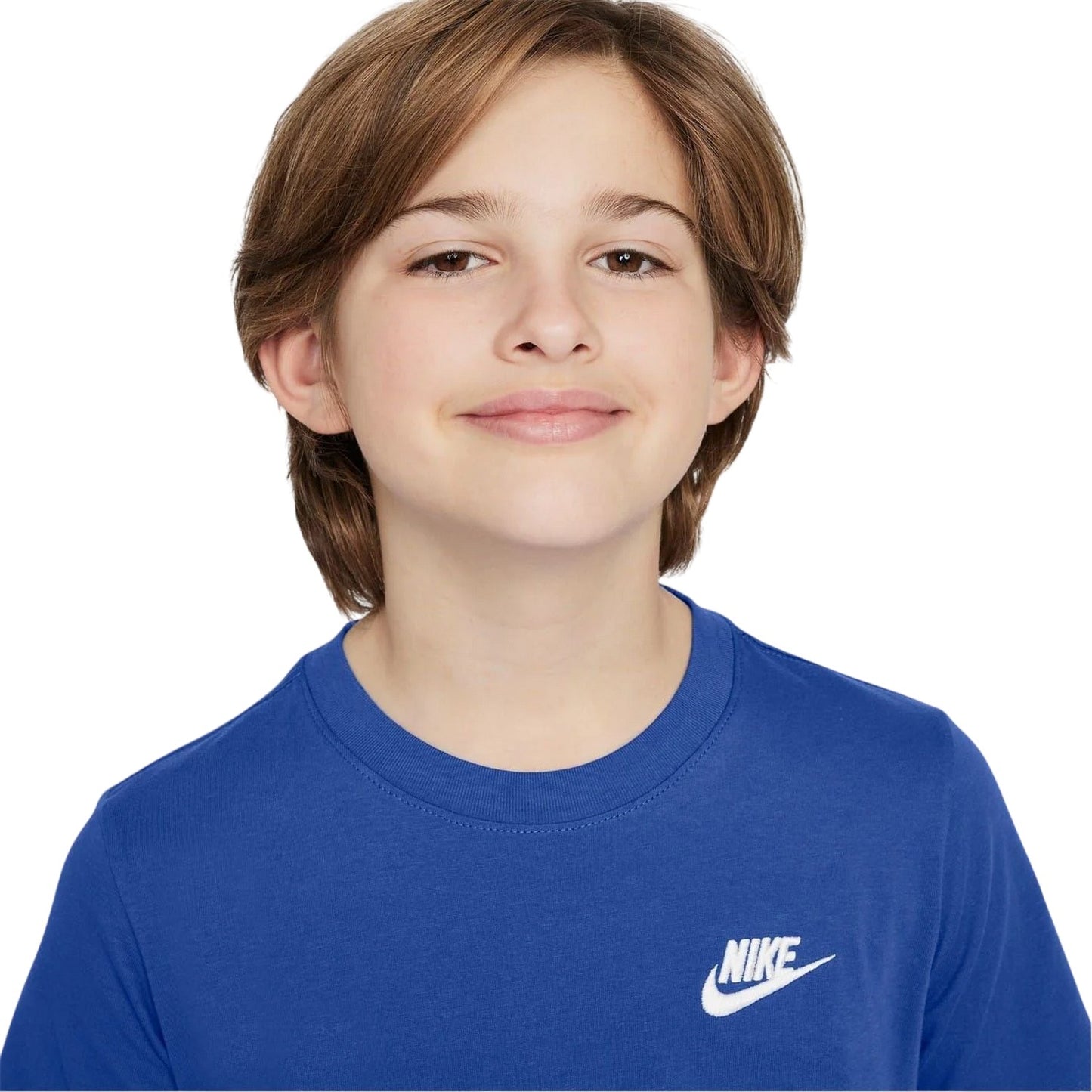 Navy - Side - Nike Childrens-Kids Futura Classic Logo Regular T-Shirt