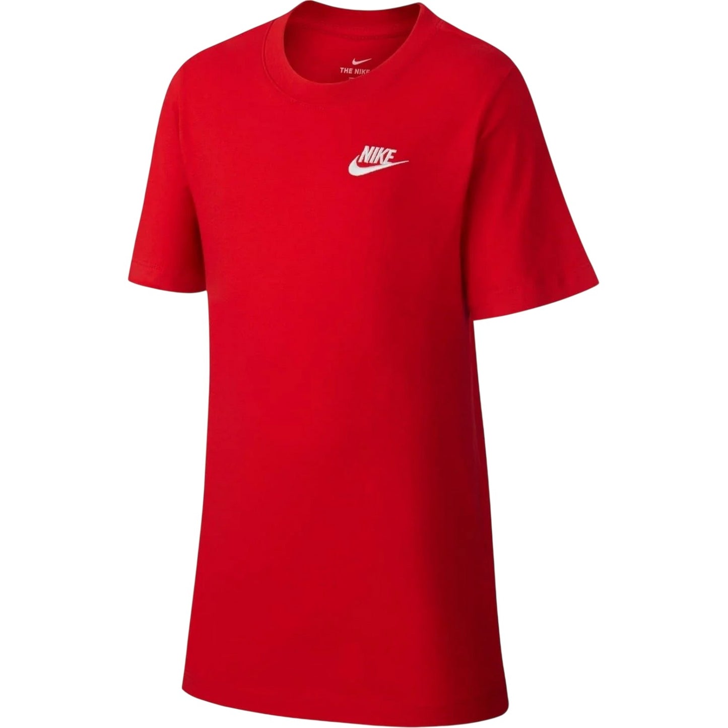 Red-White - Front - Nike Childrens-Kids Futura Classic Logo Regular T-Shirt