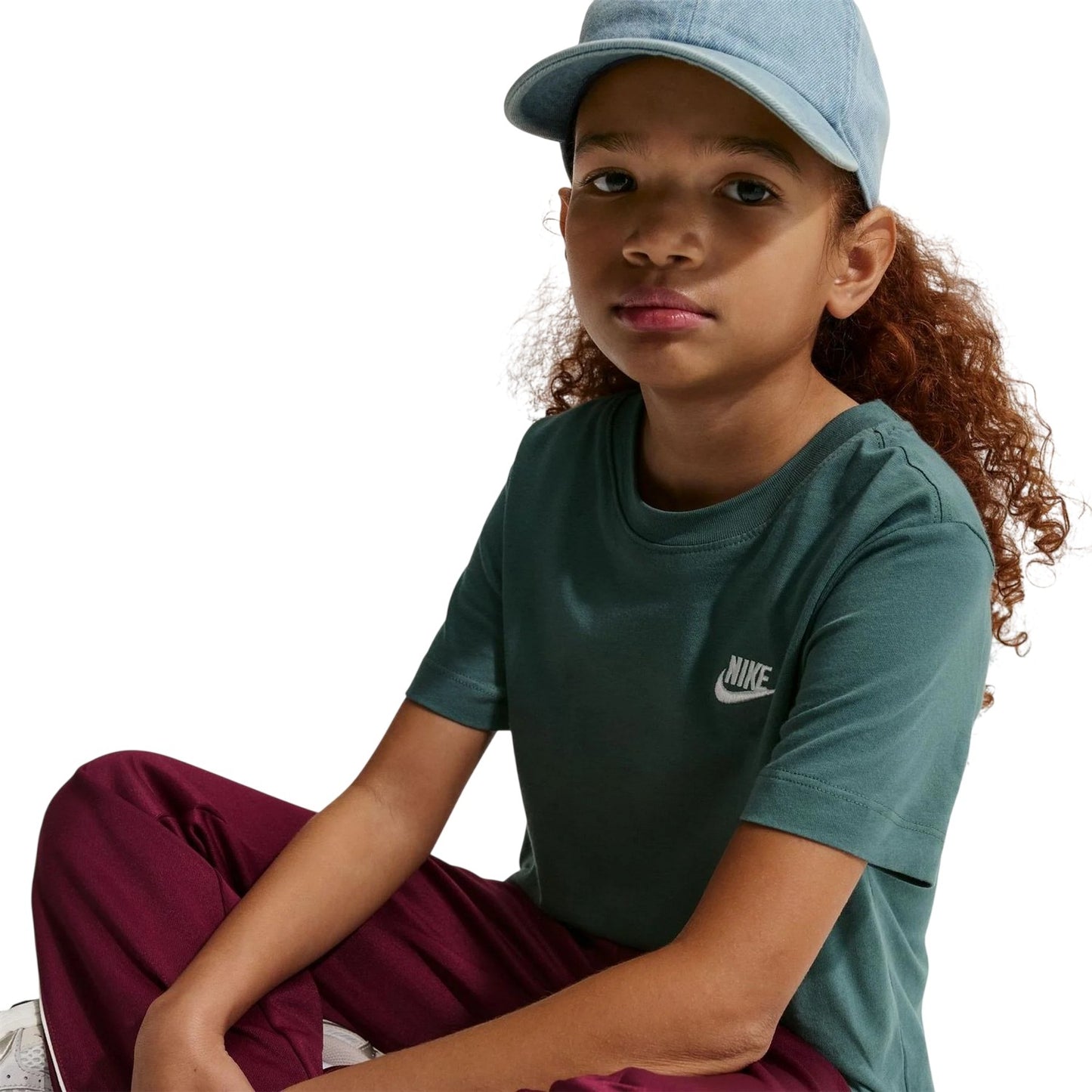 Slate Grey - Side - Nike Childrens-Kids Futura Classic Logo Regular T-Shirt