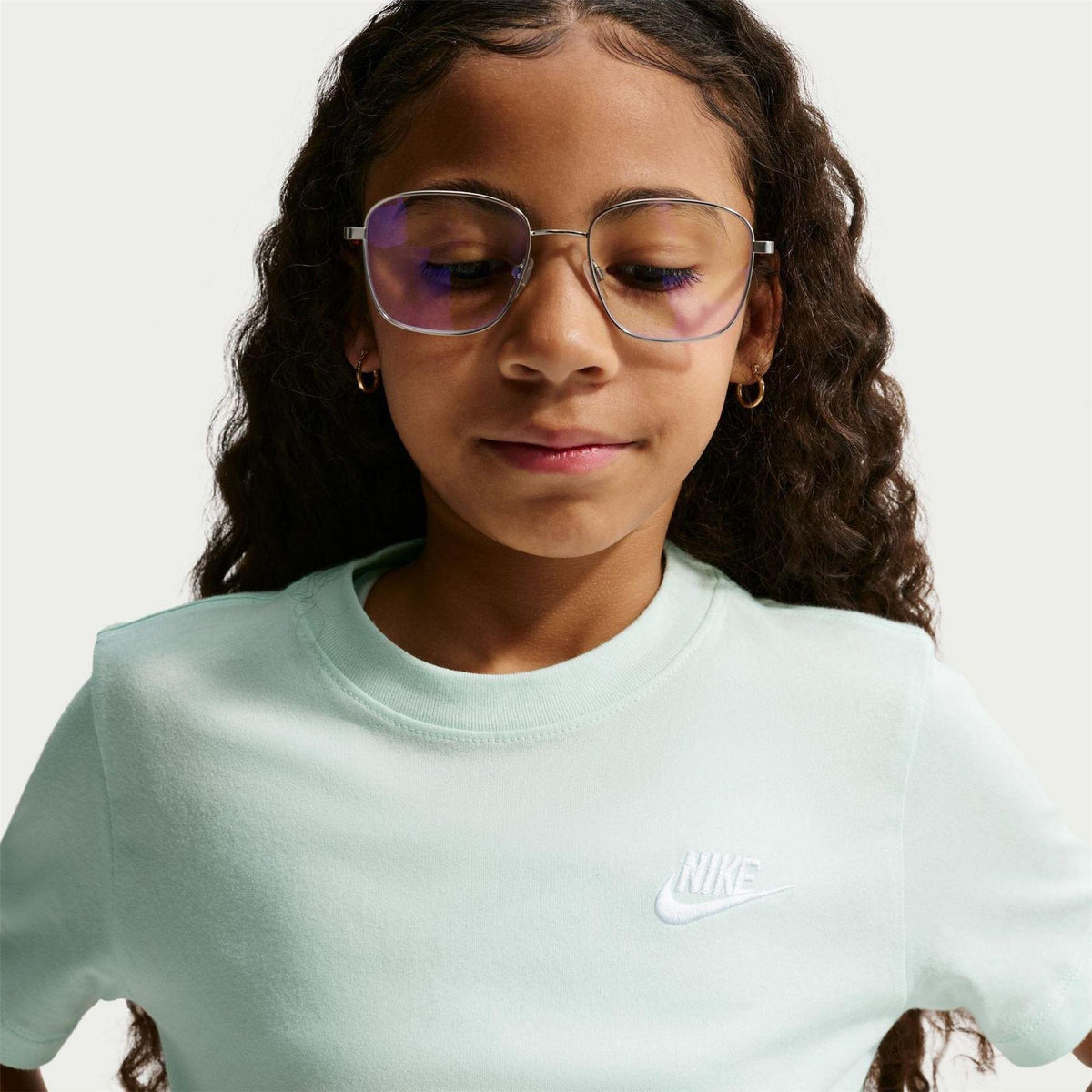 Light Green - Front - Nike Childrens-Kids Futura Classic Logo Regular T-Shirt